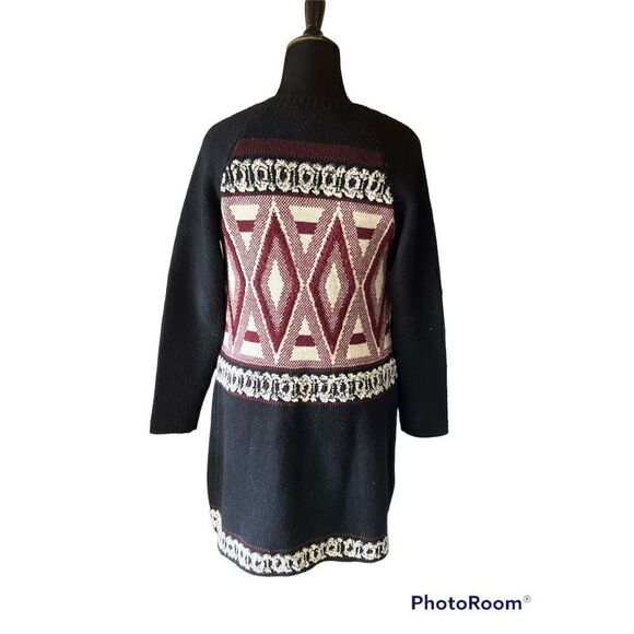 BCBG maxazria Aztec tribal southwestern long cardigan career cozy small - Picture 2 of 5